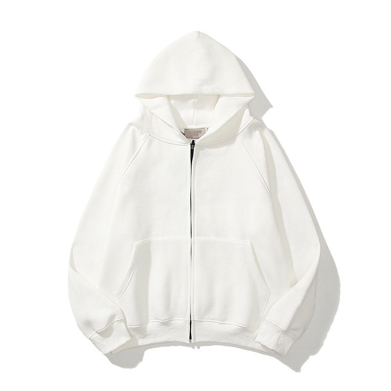 flowersverse Brand Oversize Fleece Hoodies Sweatshirts Men Stereoscopic Letters Streetwear Hip Hop Casual Cotton Zipper Cardigan Couples Tops