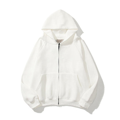 flowersverse Brand Oversize Fleece Hoodies Sweatshirts Men Stereoscopic Letters Streetwear Hip Hop Casual Cotton Zipper Cardigan Couples Tops