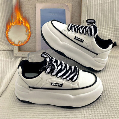 Christmas Gift Shoes Women Platform Sneakers Snow Boots Woman Casual Shoes Female Lace Up White Sports Shoes New Boots Ladies Winter Shoes