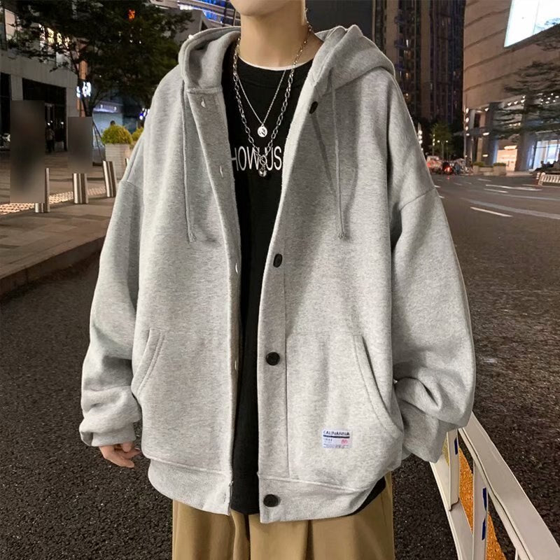flowersverse New Men's Hoodies Kpop Style Streetwear Pockets Sweatshirts Men Casual Harajuku Men clothing pullover Loose Hoodies Men