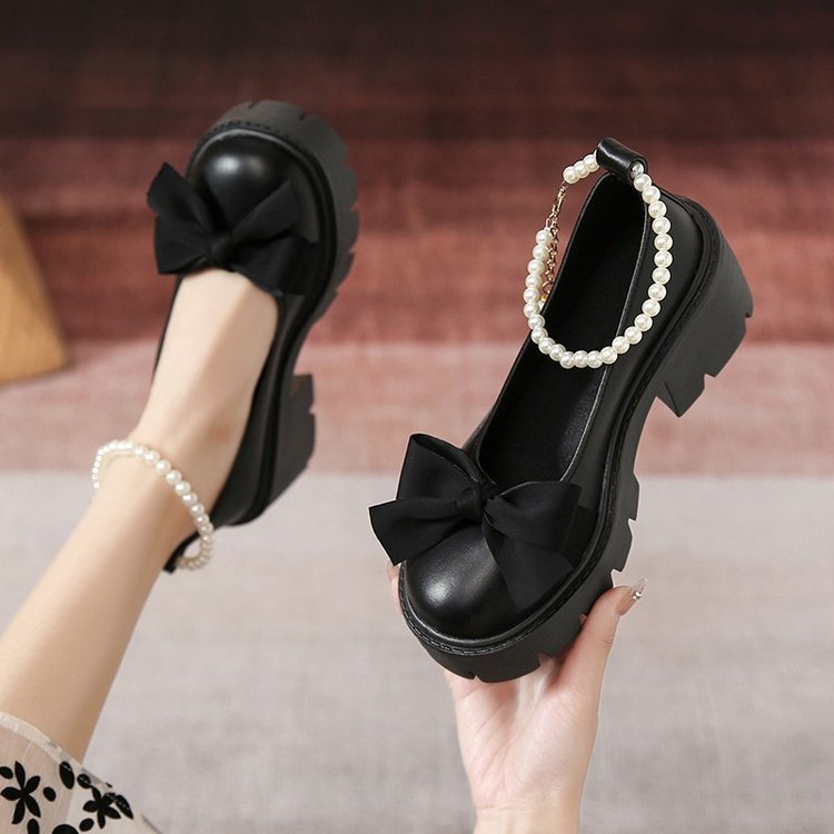 flowersverse Lolita Shoes Women Japanese Style Mary Jane Shoes Women Vintage Shallow High Heels Chunky Platform Shoes Cosplay Female Sandals