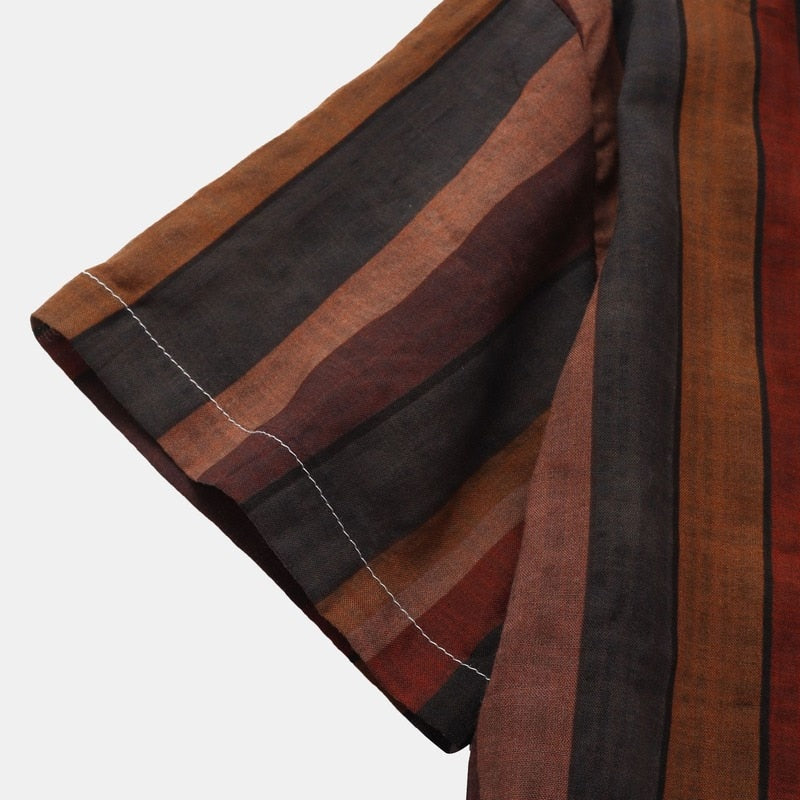 flowersverse  Men Clothing  Summer Men's Printed Short Sleeve Shirts Casual Vintage Lapel Buttons Camisas Para Hombre