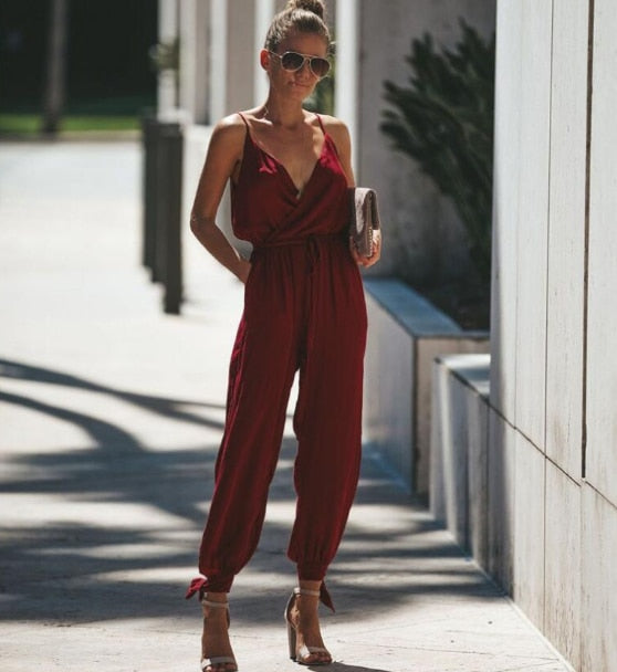 Women Suspender Rompers Overalls Vintage Jumpsuits Playsuits Long Pockets Wide Leg Pants Combinaison Oversize