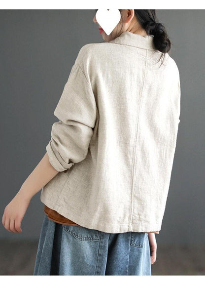flowersverse Thin Blazer Women Coats Women Clothing Fashion Clothes Casual Vintage Spring Elegant Cotton Linen Streetwear Autumn Comfortable