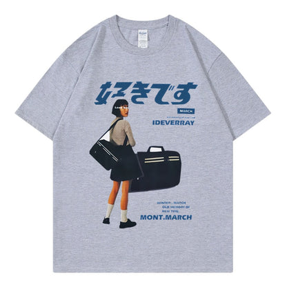 flowersverse Hip Hop Streetwear Y2k Tshirt Girl Japanese Kanji Print Oversized T Shirt Harajuku Summer Mens Short Cotton Sleeve Tops