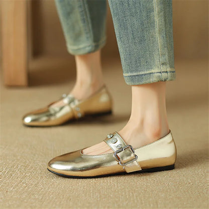 New Split Leather Women Mary Jane Shoes Spring Low Heels Woman Shoes Round Toe Women Pumps Retro Shoes Women Zapatos De Mujer