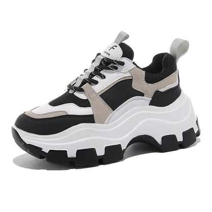 Amozae  VIP Link For Dropshipping Fujin Chunky Sneakers Women Spring Thick Bottom Daddy Shoes Round Toe Breathing Leisure Women Shoes