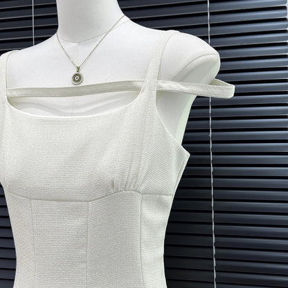 flowersverse Vintage College Style Cropped Blazer Two Piece Dress Sets Women's Short Jacket Coat +Strapless Sling Slim Mid Dress Suits Female