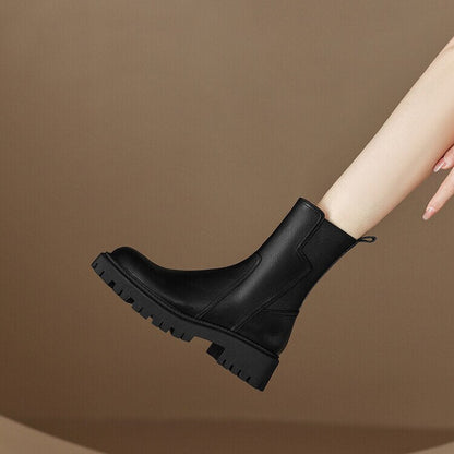 flowersverse  New Autumn Winter Chimney Boots Chelsea Boots Women Shoes Round Toe Boots Casual Chunky Platform Boots For Women Botines