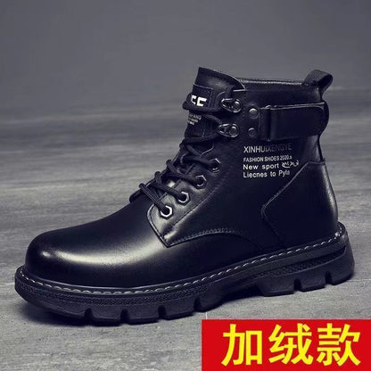 Thanksgiving  flowersverse  Men Leather Shoes High Top Fashion Winter Warm Snow Shoes Dr. Motorcycle Ankle Boots Couple Unisex Boots