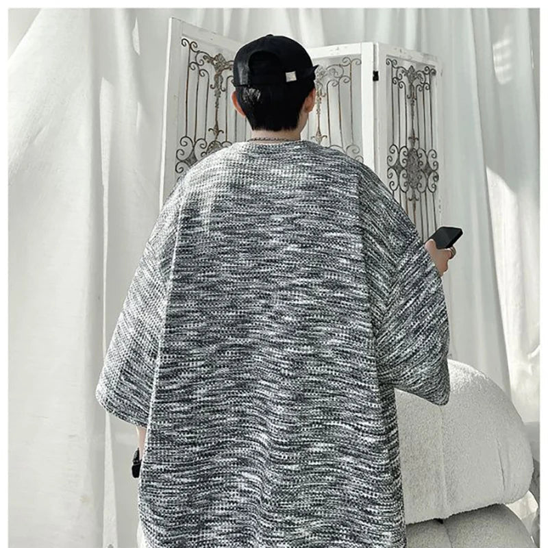 flowersverse  -  Fashion O-Neck Embroidery Letter Vintage Tie Dye T-Shirts Men Clothing Summer New Loose All-match Tops Casual Tee Shirt