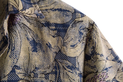 flowersverse Mens Vintage Button Up Cotton Linen Shirts Slim Fit Short Sleeve Hawaiian Floral Shirt Men Harajuku Streetwear Casual Camisas