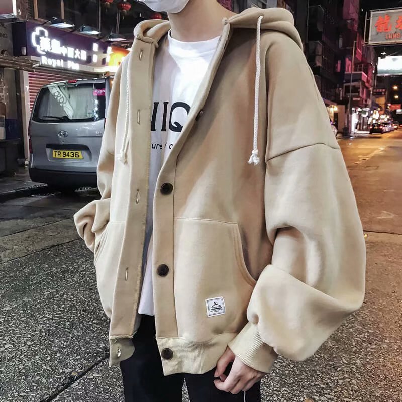 flowersverse New Men's Hoodies Kpop Style Streetwear Pockets Sweatshirts Men Casual Harajuku Men clothing pullover Loose Hoodies Men