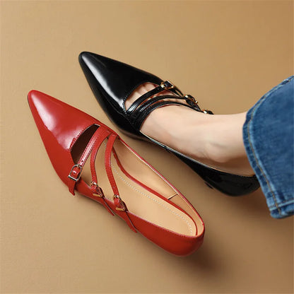 New Patent Leather Mary Jane Shoes Spring Woman Shoes Pointed Toe High Heels Women Pumps Shoes for Women Large Size Ladies