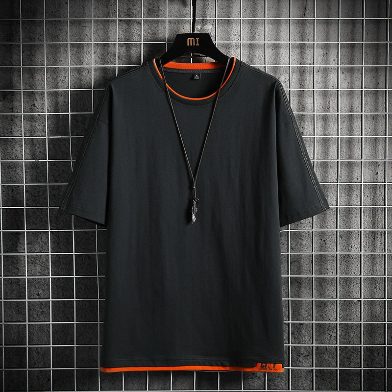 flowersverse Fashion Brand Hip Hop Men T-Shirts Summer Men's T Shirt New Casual Solid Tshirts Street Brand Clothing Men Tee Shirts Tops