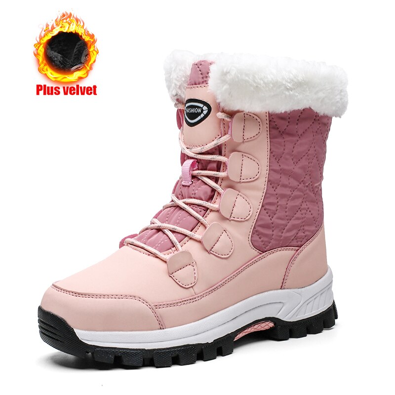 flowersverse Women's Winter High Boot With Fur Snow Boot Warm Puffy Boots For Women Water Proof White Platform Boot Shoes 41 Mid Calf Boots