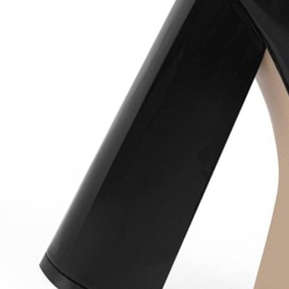 flowersverse - Women's New Spring and Autumn Casual High Heels Sexy Thick Sole High Heels Mary Jane Shoes Black Platform High Heels