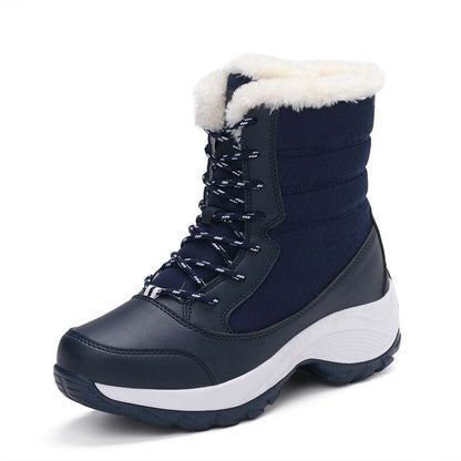 flowersverse Snow Boots Women Winter Plus Velvet Woman Shoes Warm Boots Upset To Keep Warm Thick Cotton Furry Red Women Boots Botas De Mujer