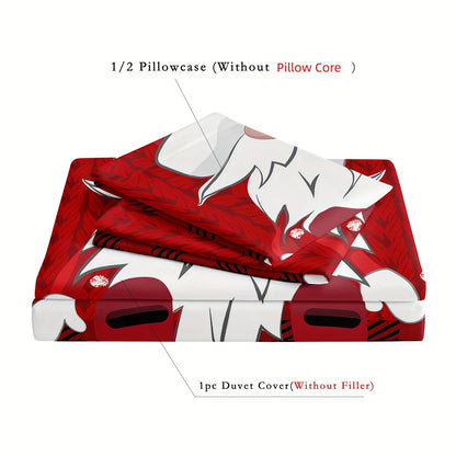 2/3pcs Christmas Duvet Cover Set, Gnome Printed Bedding Set, Soft Comfortable Duvet Cover, For Bedroom, Guest Room (1*Duvet Cover + 1/2*Pillowcase, Without Core)