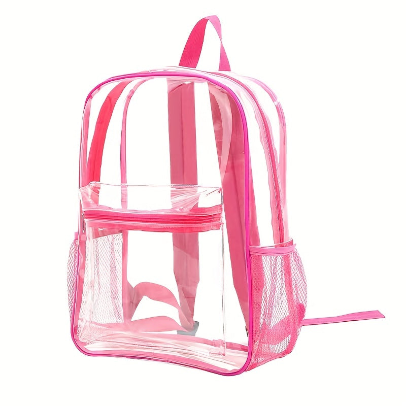 Large Capacity Clear PVC Backpack - Durable, Lightweight, and Fashionable Commuter Bag with Zipper Closure - Perfect for School and Daily Use