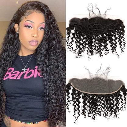 SALE 13x4 Lace Frontal Closure Ear to Ear Lace Frontal Human Hair Brazilian Virgin Straight Curly Frontal Lace Closure Frontals Free Part Greatremy