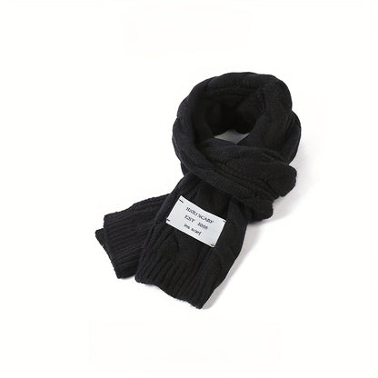 1pc Unisex Autumn And Winter Long Solid Color Knitted Warm Scarf