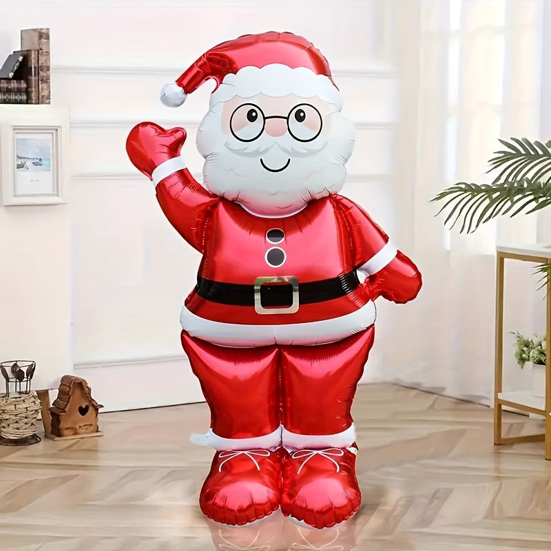 1/2pcs Santa Balloon Set, Suitable for Christmas Party Decoration and Themed Activities, Suitable for New Year and Seasonal Celebrations, No Electricity Required