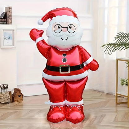 1/2pcs Santa Balloon Set, Suitable for Christmas Party Decoration and Themed Activities, Suitable for New Year and Seasonal Celebrations, No Electricity Required