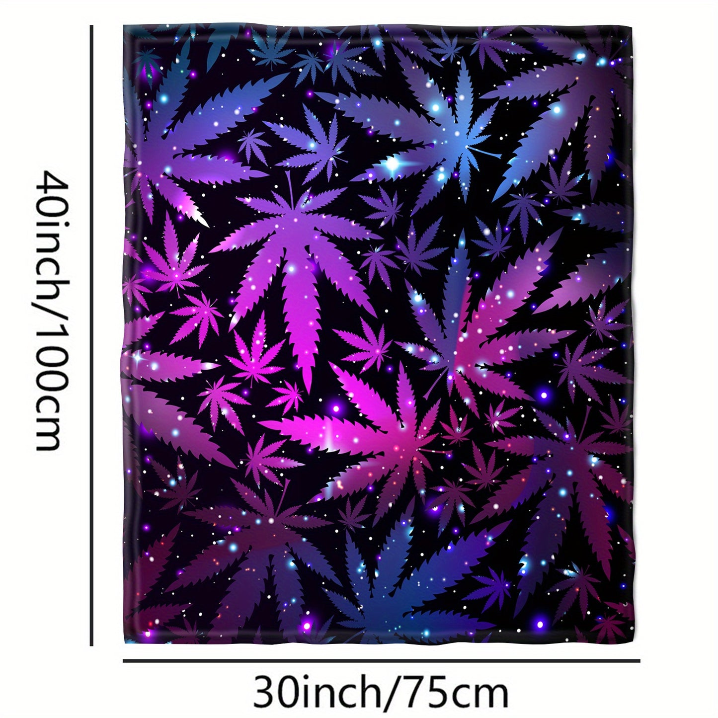 1pc Vibrant Leaf Print Blanket - Soft, Cozy, Travel-Friendly, and Versatile - Perfect for Couch, Bed, Sofa, Birthday Gift, and Outdoor Adventures