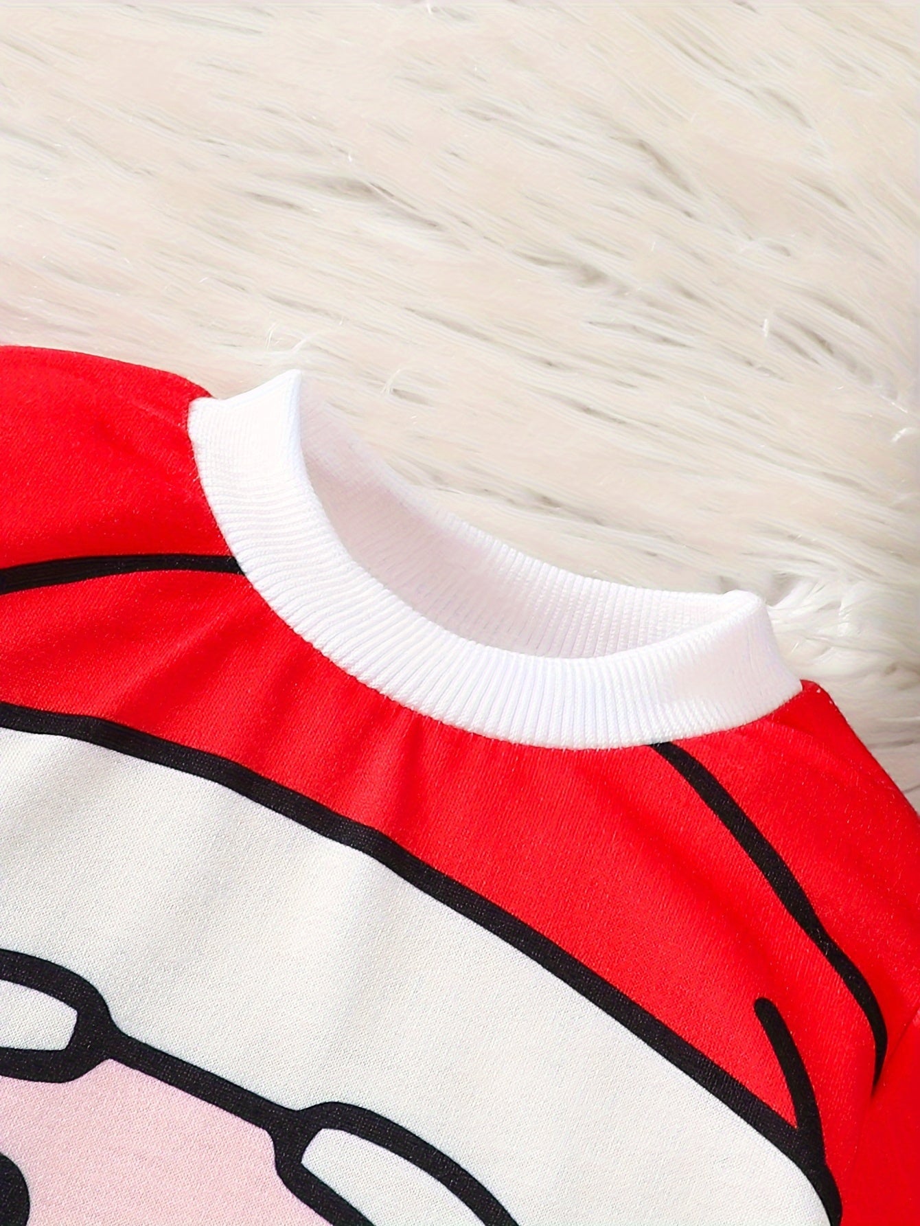 1set Infant Boys' Christmas Santa Print Long Sleeve Sweatshirt and Pants Set, Polyester and Spandex Blend, Round Neck, Regular Fit, Party Style, Knitted Fabric, Festive Holiday Outfit for Autumn/Winter, for Outdoor