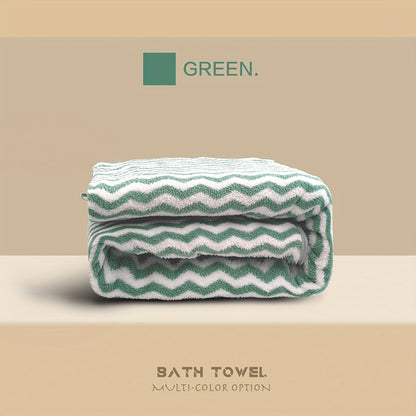 1pc Striped Luxury Bath Towel - Highly Absorbent, Rapidly Drying, Luxuriously Soft & Ultra-Gentle - Perfect for Home Use, Premium Bathroom Essential