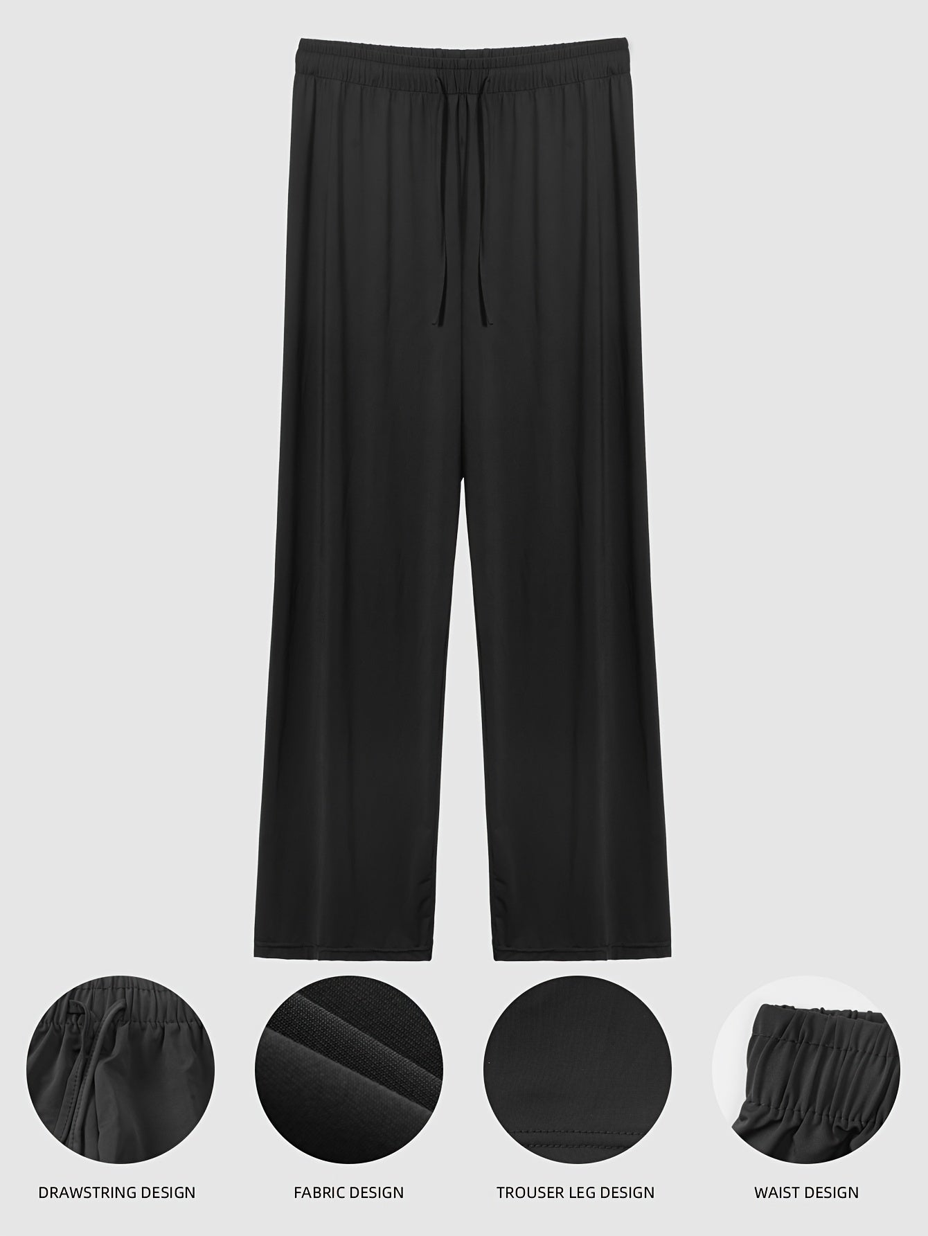 Ice Silk High-waisted Thin Women's Outdoor Trousers, Casual Mosquito-proof Floor-mopping Straight Wide-leg Trousers