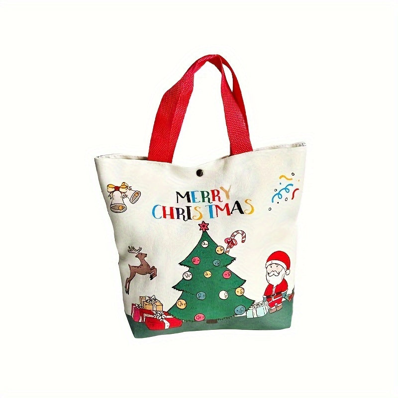 Festive Christmas Tote Bag: Perfect for Gifts Or Groceries - Merry Christmas Design, 26Cm X 10.24In, Youthful Fabric, No Feathers, Suitable for Christmas Decorations