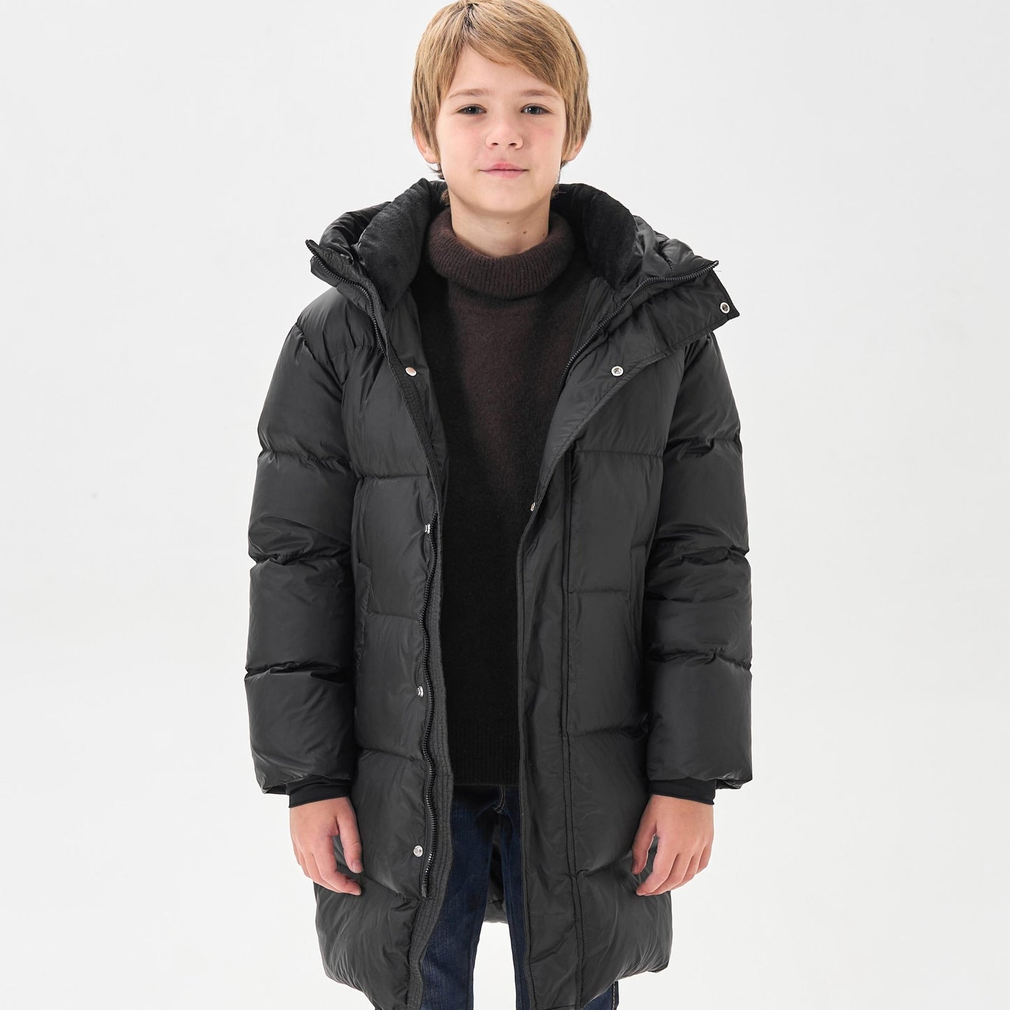 Boys Cool Mid-length Hooded Down Jacket, Warm Zip Up Jacket, Boy's Clothes For Winter Outdoor, As Gift