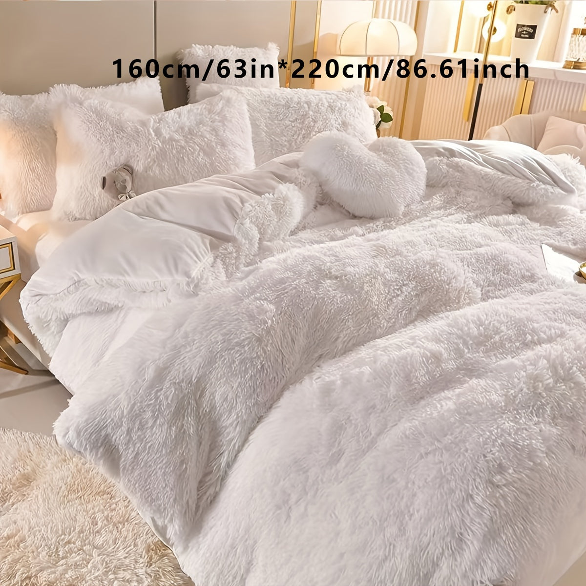 3-Piece Plush Velvet Duvet Cover Set - Soft, Comfortable, Warm, and Cozy Bedding for Autumn and Winter - Ideal for Bedroom and Guest Room, Without Core
