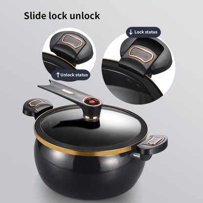 2.11gal Large Capacity Non-Stick Cast Iron Pot - Versatile for Stew, Soup & More - Compatible with Induction & Gas Stoves