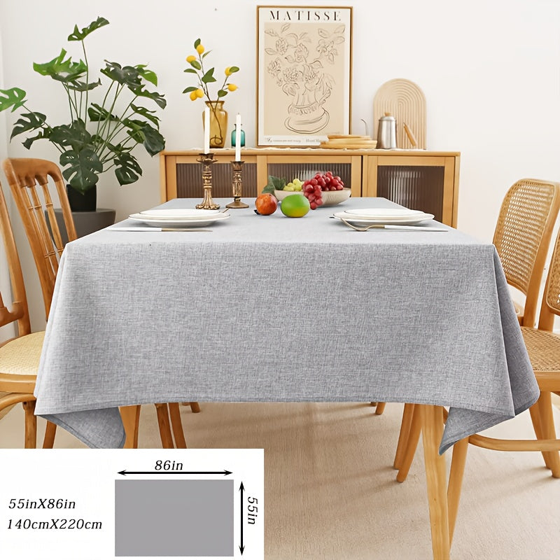 1PC Waterproof & Oil-Proof Polyester Rectangle Tablecloth, Simple Style for Picnic, Holiday Party, Home Decor