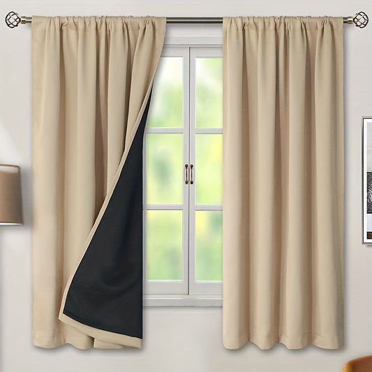 Single Panel 100% Blackout Vintage-Inspired Curtain Panel - Thermal Insulated, Light-Filtering Rod Pocket Drapery for Bedroom and Varied Rooms with Artistic Decorative Woven Polyester Fabric