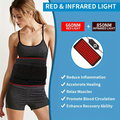 Therapeutic Red Light Infrared Wrap - Relieves Body Pain, Boosts Energy Recovery, and Soothes Back, Waist, Shoulder, Knee, and Feet with Timer - Ideal Gift for Fast Relief