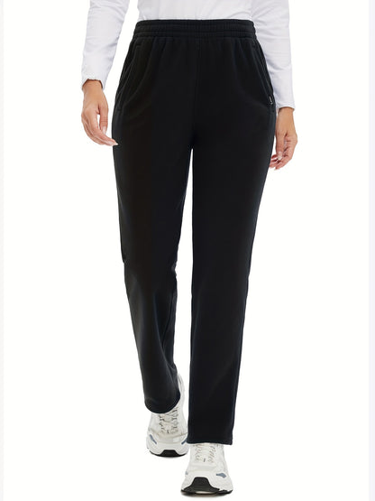 BALEAF Women's Winter Fleece Lightweight Casual Sweatpants, Elastic Cozy Long Pants With Pocket