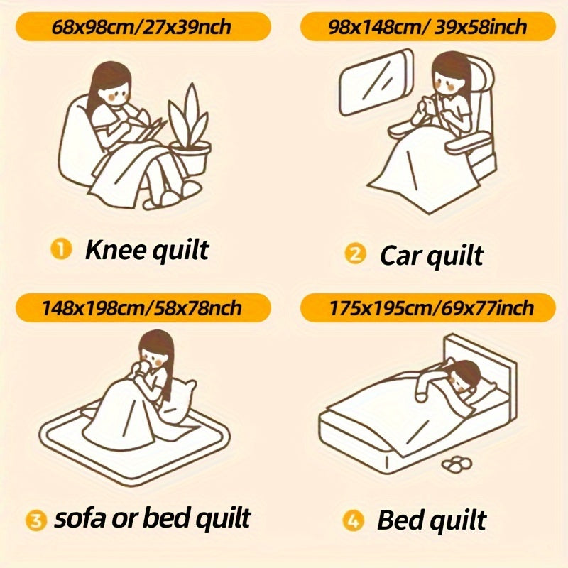 1pc Ultra-Soft Lamb Fleece Blanket - Comfortable, 3D Fashionable Design, Plush, Thick, Warm, Multifunctional for Bed, Couch, Travel - Soft, Air-Conditioning, Flannel, Throw Blanket for Cozy Nights