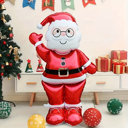 1/2pcs Santa Balloon Set, Suitable for Christmas Party Decoration and Themed Activities, Suitable for New Year and Seasonal Celebrations, No Electricity Required