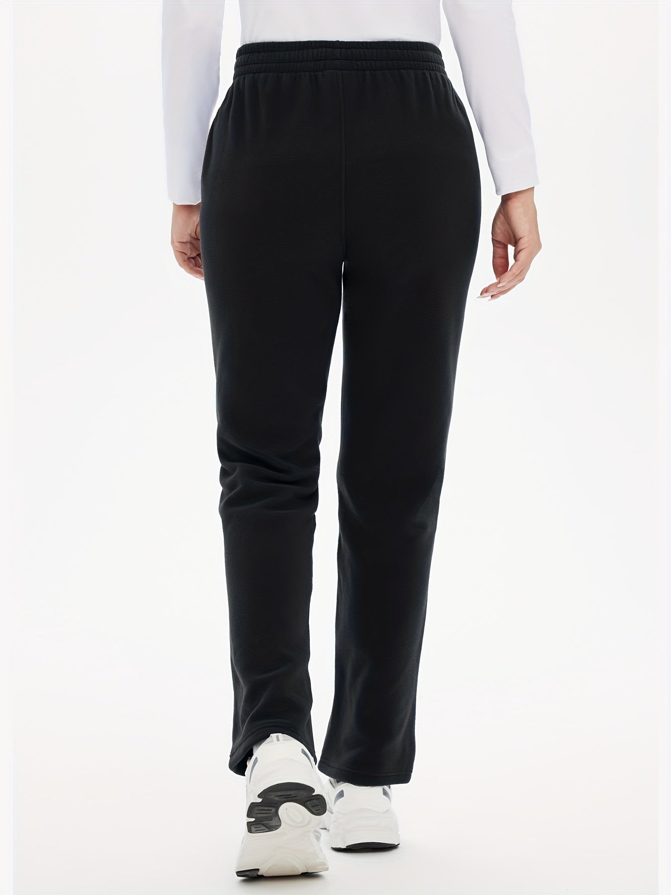 BALEAF Women's Winter Fleece Lightweight Casual Sweatpants, Elastic Cozy Long Pants With Pocket