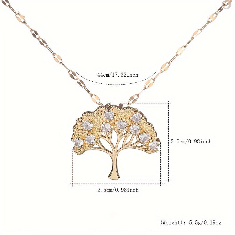 Elegant Creative Fashion Tree of Life Necklace Set Zirconia Pendant Necklace A Special Valentine's Day Gift Things Memorial Gift Mother's Day Gift Christmas Gift Holiday Gift Birthday Gift