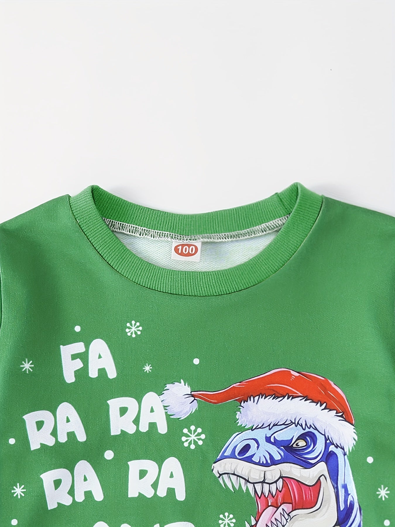For Kids Boys, Christmas Dinosaur Print Sweatshirt with Christmas Hat Pattern - Keep Your Little One Warm and Trendy!