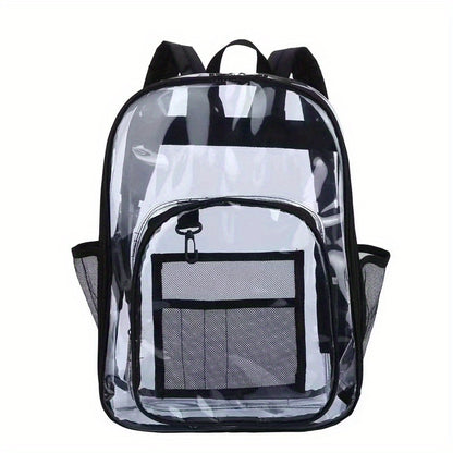 Large Capacity Clear PVC Backpack - Durable, Lightweight, and Fashionable Commuter Bag with Zipper Closure - Perfect for School and Daily Use