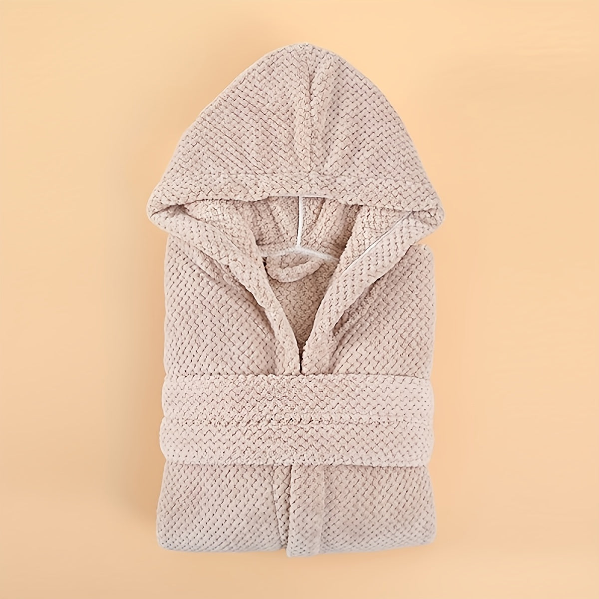 Super Soft Polyester Hooded Bathrobe - Contemporary Style with Unique Textured Pattern - Knit Fabric, 240gsm - Space Theme Unisex Home Wear for All Seasons (1 Piece)