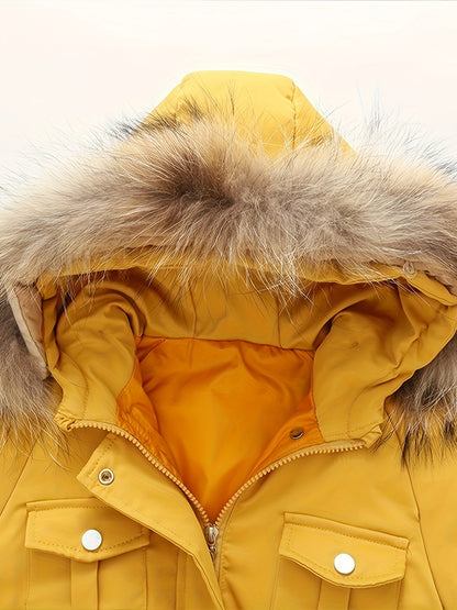 2Pcs Toddler Boys Girls Winter Snowsuit Hooded Down Jacket Coat + Snow Bib Pants Kids Windproof Skiing Suit Snow Clothes 1-5T