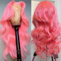 Ombre Ginger Orange Colored Lace Front Human Hair Wigs For Women Transparent Lace Body Wave Synthetic Wig Pre Plucked 180%