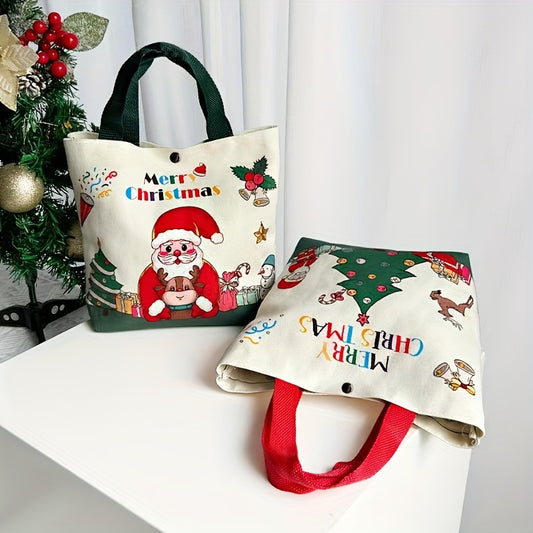 Festive Christmas Tote Bag: Perfect for Gifts Or Groceries - Merry Christmas Design, 26Cm X 10.24In, Youthful Fabric, No Feathers, Suitable for Christmas Decorations